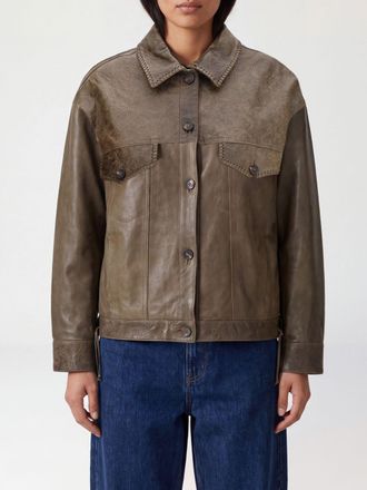 Golden Goose Giacca overshirt in pelle di vitello con spalle cadute