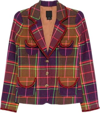 Anna Sui plaid jacket - Brown