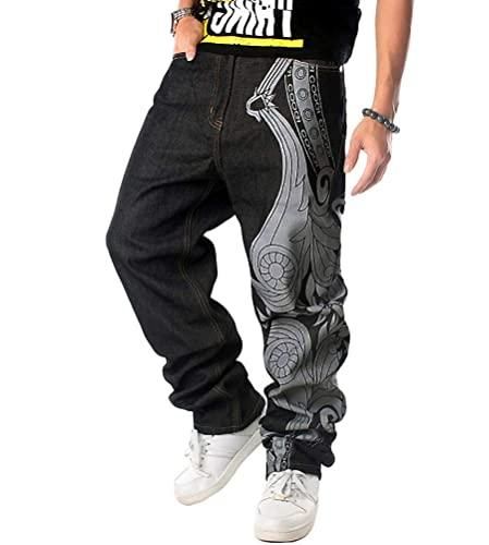 Jeans Hip Hop ORANDESIGNE - Coupe Droite Vintage - Style Streetwear