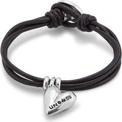 UNOde50 Leather bracelet with a sterling silver-plated heart charm at Nordstrom, Size Medium
