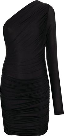 Gauge81 PIla one-sleeve ruched minidress - women - Cupro/Spandex/Elastane - 34 - Black