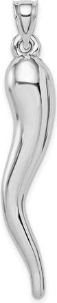 Diamond2Deal 14k White Gold Hollow 3-D Italian Horn Pendant