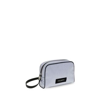 Dolce & Gabbana Mens Striped Cotton Poplin Card Case Blue Calf Leather Cases