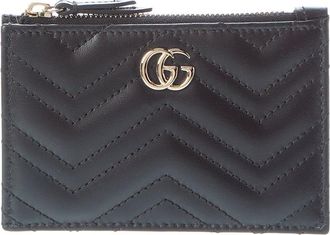 Gucci Gg Marmont Zip Leather Key Pouch