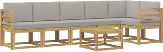 vidaXL Conjunto De Sof&aacute;s De Exterior 7 Uds. Blanco Y Gris Claro Vidaxl