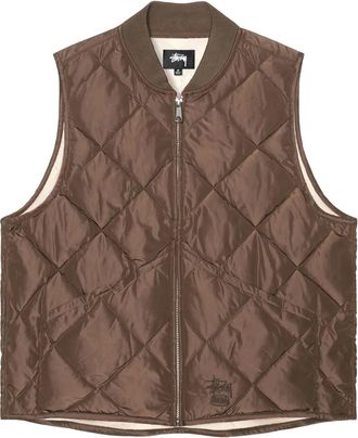St&uuml;ssy quilted gilet - Brown