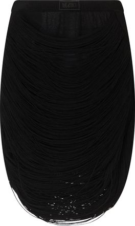 The Attico Womens Mini Skirt With Fringes, Black Viscose