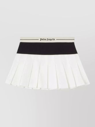 Palm Angels logo skirt straight cut contrast waistband