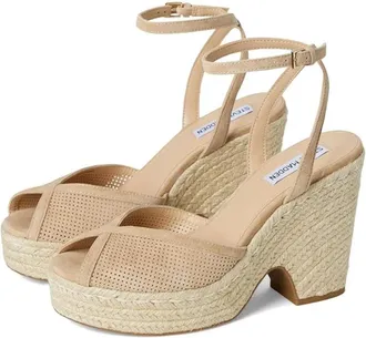 Steve Madden Sydnee SYDN04S1 Womens Tan Suede Wedge Heel Sandals ZOGG3433
