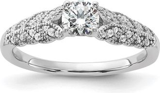 Diamond2Deal 10k White Gold Lab Grown Diamond Engagement Ring 1/2Ct Clarity- VS Color- G-H