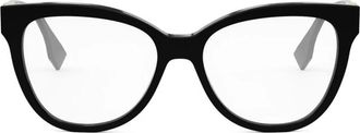 Fendi Butterfly Acetate Brillen - unisex - Brillen - Zwart - ONE Size - Accessoires