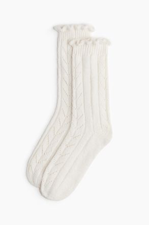 H&M Socken aus Pointellestrick - Beige