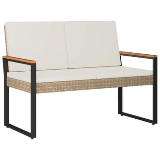 vidaXL Banco De Exterior Beige Y Blanco Crema 107 X 61 X 80 Cm Vidaxl