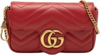 Gucci Pre-owned Cross Body Bags, female, Red, Size: ONE SIZE Pre-owned Quilted Crossbody Bag