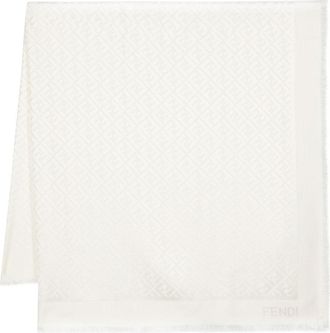 Fendi Ff Silk And Wool Scarf-Donna