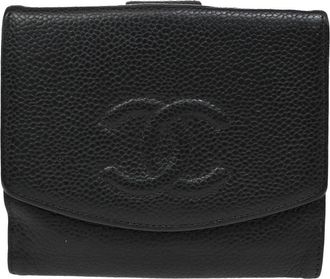 Chanel Vintage Timeless Bifold Wallet Caviar Calfskin Wallets Accessory (Pre-Owned)