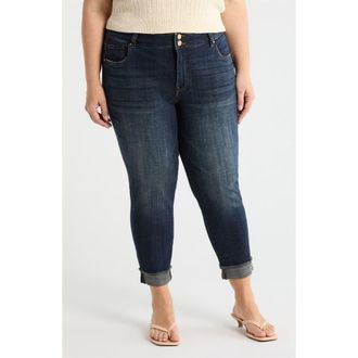 Kut from the Kloth Amy Frayed Crop Slim Straight Leg Jeans in Acknowledging at Nordstrom, Size 18W