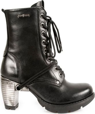 New Rock TR001-S1 Leather Gothic Punk Boots