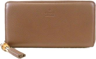 Gucci Pink Leather Long Wallet (Bi-Fold) (Pre-Owned)