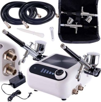 OEM Compresor Para Aerografo 2 Aerografos Boquilla 0.3mm Parada Automatica