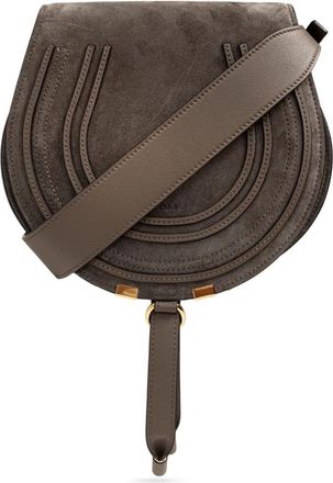 Chlo&eacute; Marcie Suede Tas - Dames - Schoudertassen - Grijs - ONE Size - Leer - Tassen