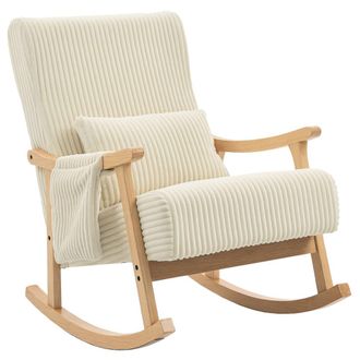 HOMCOM Silla mecedora 65x90x98 cm beige