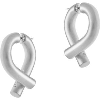 Reiss Taylor Tubular Metal Twist Front/Back Earrings in Silver Tone at Nordstrom