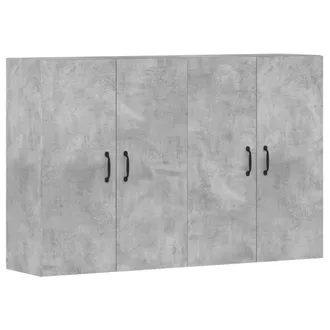vidaXL Armadietti A Parete 2 Pz Grigio Cemento In Legno Multistrato - Vidaxl