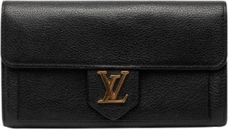Louis Vuitton Pre-owned Wallets, female, Black, Size: ONE SIZE Pre-owned Lockme Long Wallet