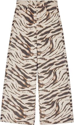 Ganni Printed Denim Lari Jeans - Dames - Loose Fit Jeans - Veelkleurig - W25 - Denim - Jeans