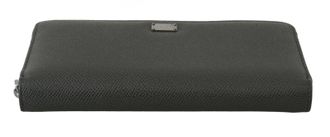 Dolce & Gabbana Mens Gray Leather Zipper Continental Bill Card Coin Wallet - Grey - One Size