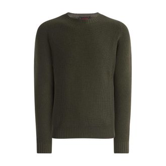 Gran Sasso Rain Wool Crew Neck - Heren - Truien - Groen - Maat: L Wol