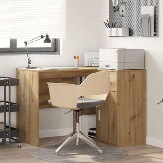 Berkfield Home Corner Desk Artisan Oak 102x88x75 cm Engineered Wood in Turquoise | Size: 102 x 88 x 75 cm