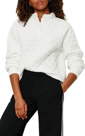 Sanctuary Quilted Sweatshirt in Chalk White at Nordstrom, Size Xx-Large