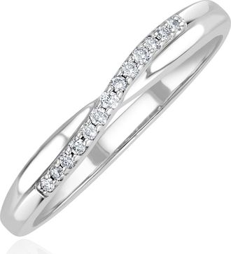 The Diamond Store Lab Diamond Half Eternity Wave Ring 0.05ct in 925 Silver