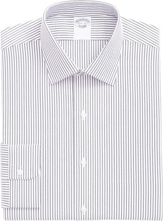 Brooks Brothers Gestreept twill overhemd - Wit