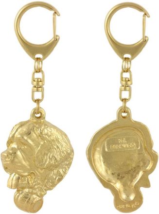 OEM San Bernardo, Perro Santo Bernarda - Llavero De Perro Ba&ntilde;ado En Oro En Caja De Regalo, Decoraci&oacute;n De Bolso, Accesorio De Lujo De Art-dog
