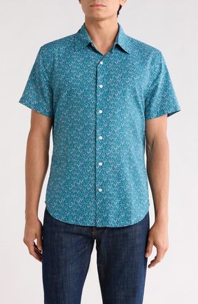 Bonobos Riviera Short Sleeve Shirt in Navy Leon Palms at Nordstrom Rack, Size Xx-Large