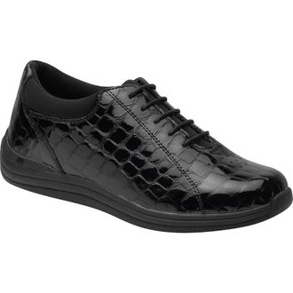 Drew Tulip Leather Sneaker in Black Croc at Nordstrom, Size 6.5