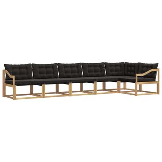 vidaXL Conjunto De Sof&aacute;s De Exterior Con Coj&iacute;n 6 Pcs Blanco Y Negro Vidaxl