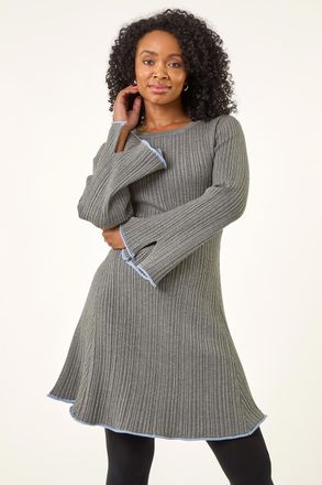 Roman Contrast Trim Knit Dress
