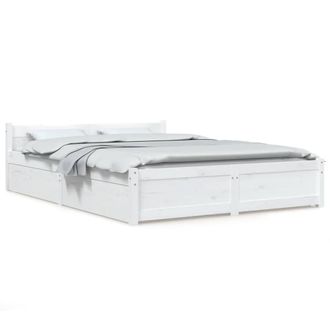 Berkfield Home Bed Frame with Drawers White 140x190 cm
