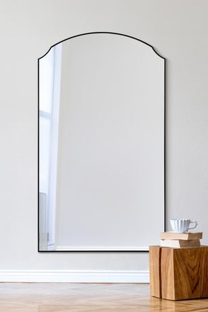 MirrorOutlet Black Edged Dual Arch Curved Edge Wall Mirror 63x35 (160 X 90cm) | Size: 1 Pack