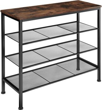 TecTake Zapatero estilo industrial y 3 estantes 80,5x30,5x72,5cm madera oscura