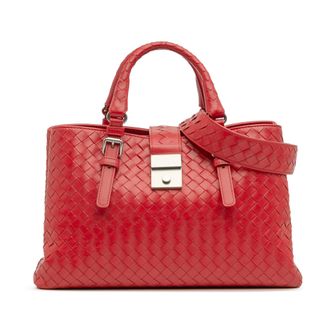 Bottega Veneta Roma Geweven Leren Schoudertas