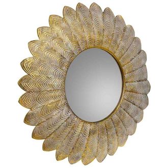 Wanderlust Deco Espejo De Pared De Metal Dorado 72.5x4.5x72.5