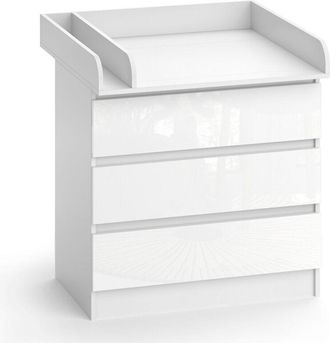 Vicco Cambiador Emma, Blanco, 80 X 85.4 Cm Con 3 Cajones, Vicco