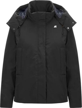K-Way Kort Jas met Ge&iuml;ntegreerde Capuchon - Dames - Winterjassen - Zwart - L - Jassen