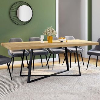 IDMarket Idmarket - Mesa de comedor rectangular extensible selma 6-10 personas madera y negro 160 - 200 cm