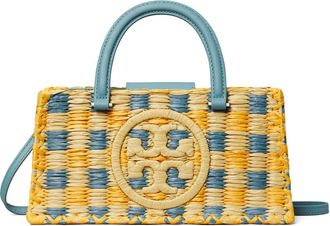 Tory Burch Ella Woven Satchel in Deep Turquoise at Nordstrom